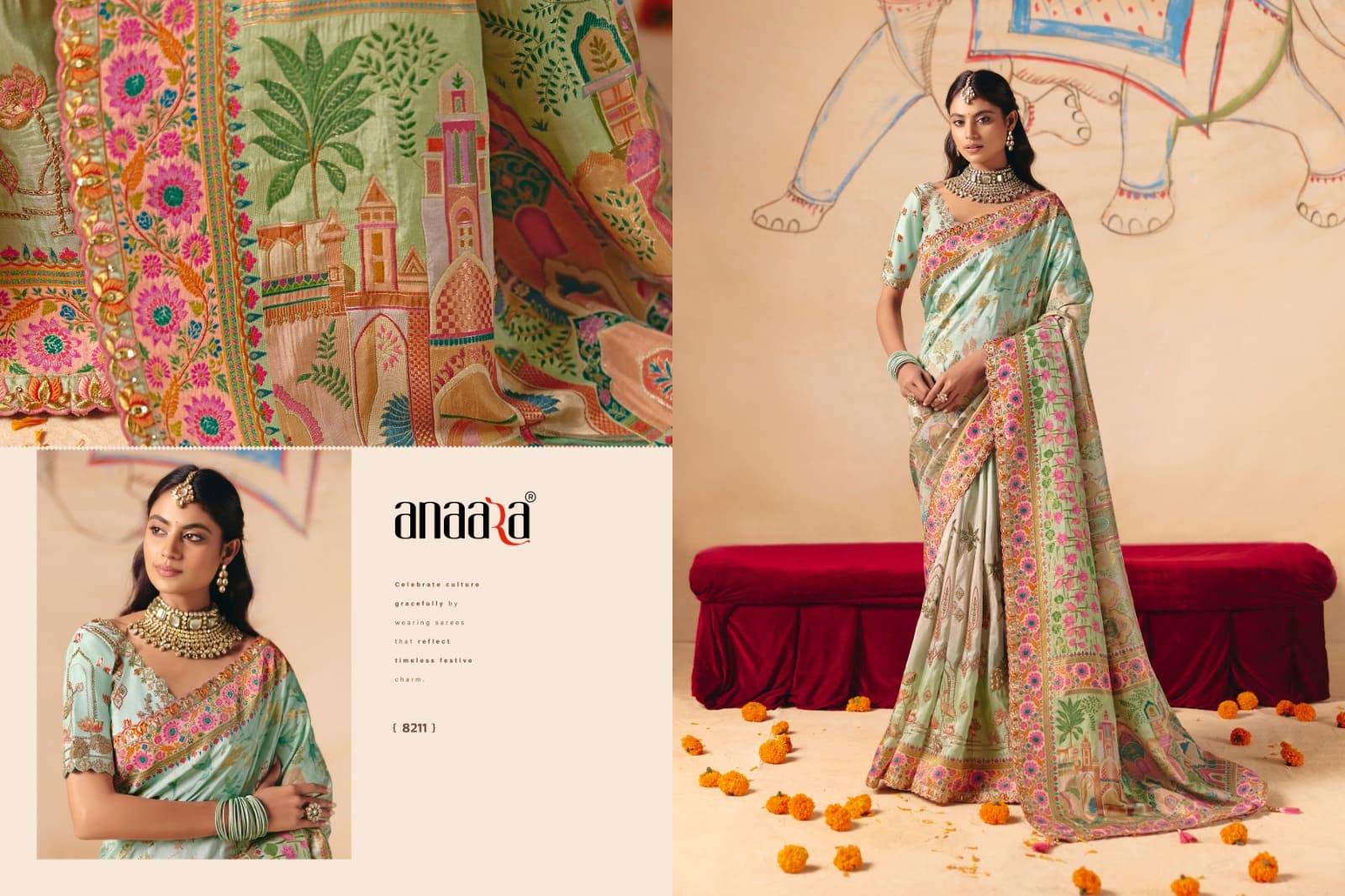 Anaara 8200 Series By Tathastu 8201 to 8212 Series Indian Traditional Bridal Wear Collection Beautiful Stylish Fancy Colorful Party Wear & Occasional Wear Silk Sarees At Wholesale Price